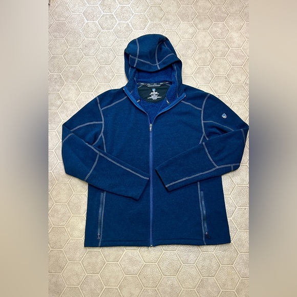 Men’s XL Kuhl Kashmira Full Zip Hybrid Hooded Technical Fleece Sweater Jacket